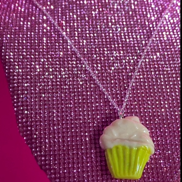 Cupcake Sterling Silver Necklace Bakery Fake Food Kitchen Cosplay Egirl Lolita - Picture 5 of 12